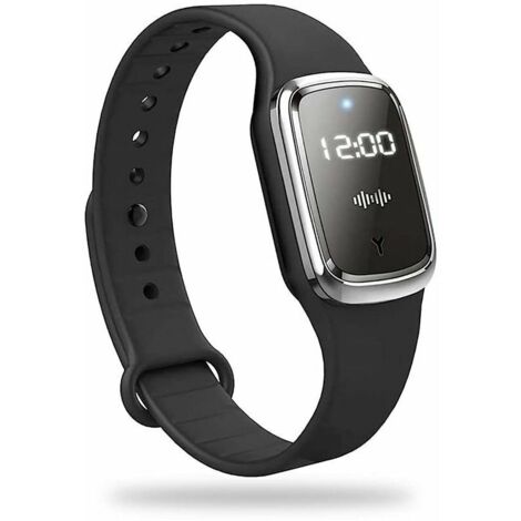 Mosquito Repellent Bracelet, USB Rechargeable Ultrasonic Waterproof Mosquito Repellent Watch for Indoor and Outdoor, Adults and Kids (Black) (1/5)