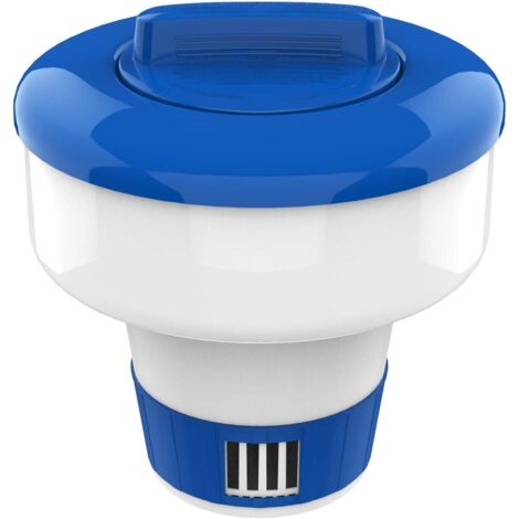 7 Inch Floating Chlorine Dispenser, Large Capacity Adjustable Release Tablet Float for Indoor and Outdoor Swimming Pools, Blue & White (1/5)