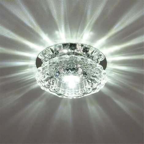 Luxurious Crystal Spotlight Modern Ceiling Light Led Downlight for Aisle Entrance Hall Cool White (1/5)