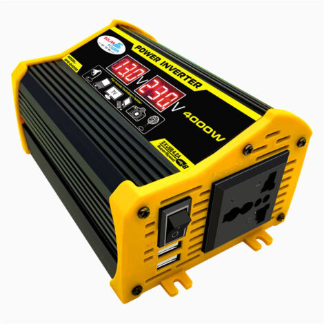 4000W Solar Power System Inverter DC 12V to AC 220V Car Inverter Portable Power Station - Black Case Legend II 12V-220V (1/5)