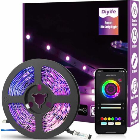 6M LED Strip [App Smart Control], Multicolor Flexible Bluetooth 5050 RGB LED Strip, Music/Voice Synchronization Color Changing DIY TV, Bedroom, Sofa (1/5)