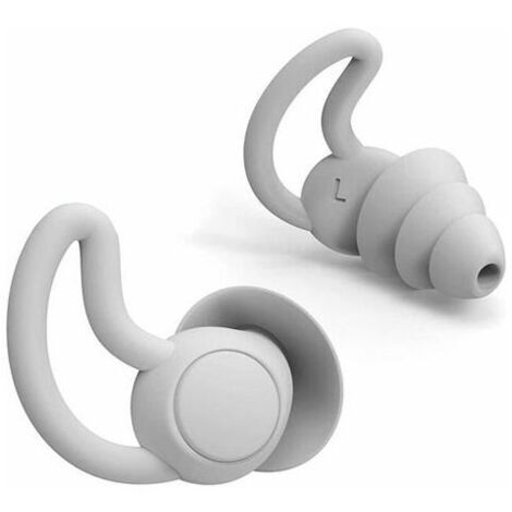 Earplugs for Sleeping, Silicone Noise Canceling Earplug, Soft Waterproof Earplug, Hearing Protection Earplugs, for Snoring, Traveling, Studying (Gray)
