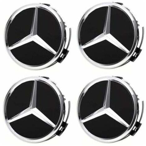 4PCS Wheel Center Caps Compatible-75BZ-Black for Mercedes Benz, 75mm/2.95 ABS Car Wheel Hub Caps Hub Cover (1/4)