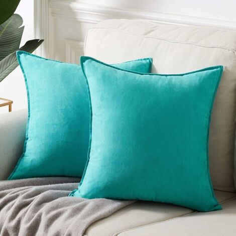 50x50 Velvet Cushion Covers Velvet Cushion Covers Set of 2 Velvet Cushion Cover Decorative Cushion Light Blue for Sofa and Bed, Couch Home Decor Pillow Case(20inchx 20inch) (1/5)