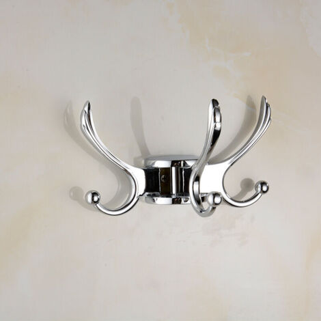 Swivel Coat Hook Towel Hook Seamless Swivel Hook Heavy Duty Space Saving Towel Hook Wall Mount Triple Swing Arm for RV Bathroom Kitchen Garage - Brushed Nickel (1/5)