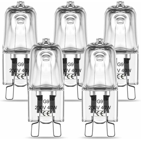 G9 Halogen Oven Bulb G9 Oven 40W 230V 300°C Tolerance Bulb 5 Pack (1/5)