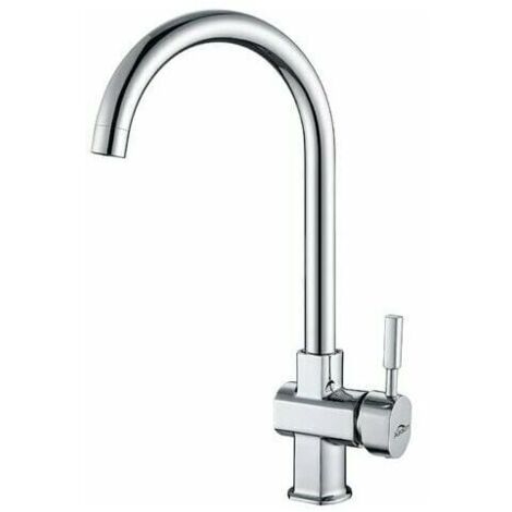 Tap Single Lever Kitchen Chrome Swivel Spout 360° Elegant Kitchen Faucet Brass Dismountable Aerator Hot and Cold Water Kitchen Sink Mixer Tap (1/5)