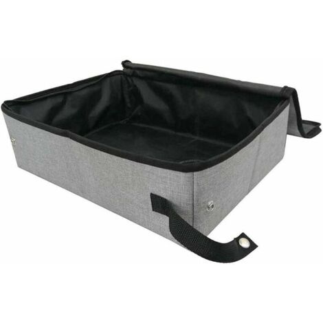 Cat Litter Box - 600D Collapsible Leak Proof with Lid - Leakproof Folding Box with Oxford Cloth Lid - Outdoor House Camping m (1/4)