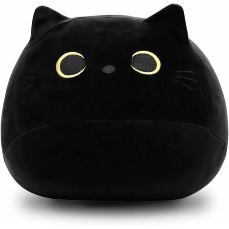 3D Plush Black Cat Pillow, Big Black Cat Stuffed Cat Pillow, Kawaii Pillows, Cat Pillow, Kawaii Cat Shaped Design, Back Lumbar Cushion Decoration (1/5)