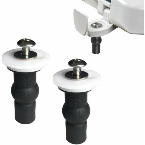 Toilet Seat Fixing,2 PCS Toilet Seat Screws & Expanding Rubber Nuts Universal Toilet Seat Fittings Toilet Lid Cover Screws Black (1/5)