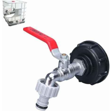 Water Tank Adapter 1000l Tank Faucet 1000l IBC 1/2" Thread Connector Rainwater Collector Tap Outlet Fitting Valve Tap Garden Hose Fittings (1/5)