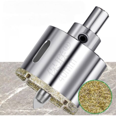 35mm Diamond Hole Saw, Diamond Drill Bit with Center Guide Drill Bit, Tile Hole Saw with Diamond Surface Coating for Cutting Glass, Tile, Ceramic, Marble, Limestone (1/4)