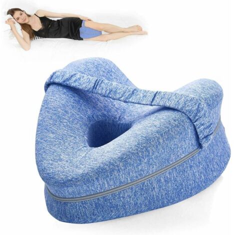 Leg Pillow  Ergonomic Side Sleeping Pillows  Memory Foam Knee Pillow with Strap for Side Sleeper  Leg Support Cushion with Removable and Washable Cover (1/5)
