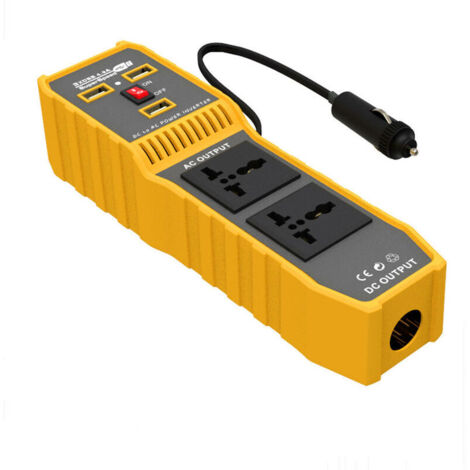 200W Car Power Inverter DC 12V to AC 220V/110V Modified Sine Wave Inverter with 2 AC Outlets & 1 Cigarette Lighter Port & 3 USB Ports (4.2A) Step-Up 12V-220 V (1/5)