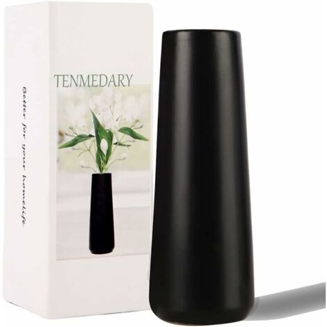 Vase for Pampas, Black Ceramic Vase, Decorative Matte Glass Vase, Flower Vase for Living Room, Table, Home, Office (1/5)