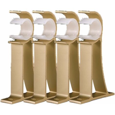 Aluminum Alloy Single Hole Curtain Rod Brackets Curtain Rod Ceiling Mount Ceiling Bracket for Curtain Rods for Showers,Curtain Rods Over Doors (4 Pieces) (1/5)