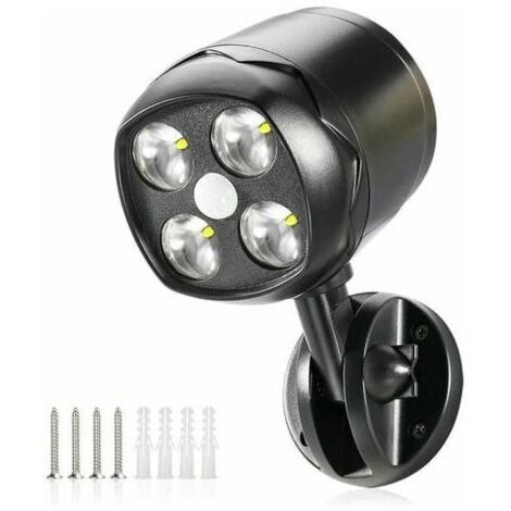 Outdoor Motion Sensor Light, IP65 Waterproof LED Spotlight Battery Powered 600lm, Motion Sensor with Flexible Battery Lights for Garden, Driveway, Patio, Entrance (1/5)