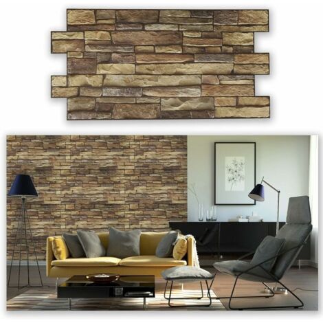 PVC Plastic 3D Wall Panels (Brown) Brown,0.453m, one roll (1/5)