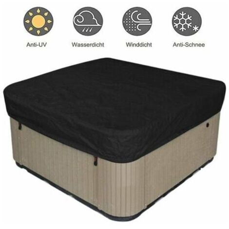 Garden Hot Tub Cover 21821830cm Black, 2100D Oxford Fabric, Waterproof Dustproof Anti-UV, for Outdoor Spa Tub, Outdoor Spa Bath Hood (1/5)