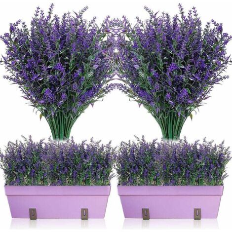 12 Packs Artificial Lavender Bushes Artificial Greenery Lavender Flowers UV Resistant Plants for Floral Arrangement, Centerpiece, Home Garden (Purple,35cm)