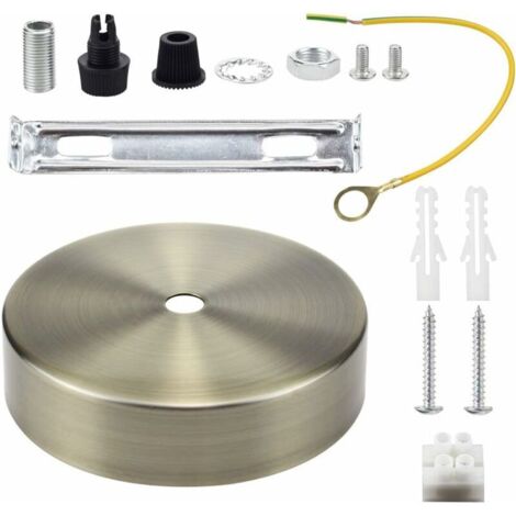 Ceiling Rose Pendant Cable Grip Flex Clamp Plate for Fixture 100mm Choose Pendant Lamp Multi Color Complete Set Bronze (1/5)