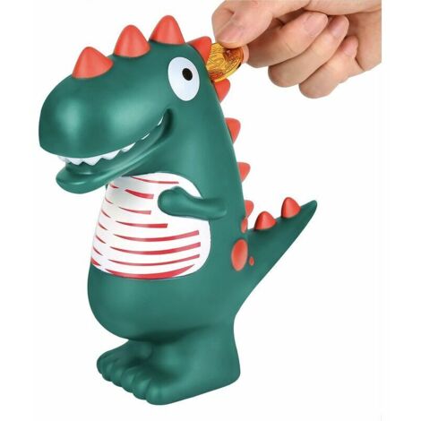 Children's Piggy Bank Original Dinosaur Money Box for Girl and Boy Decorative Design for Bedroom, Baby Piggy Bank Gift for Giving (Green) (1/5)