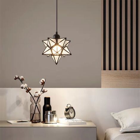 Modern Moravian Star Chandelier Transparent Hanging Star Lamp (Black) (1/3)