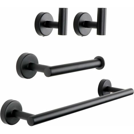 4 Piece Bathroom Hardware Set, Matte Black Bathroom (1/5)