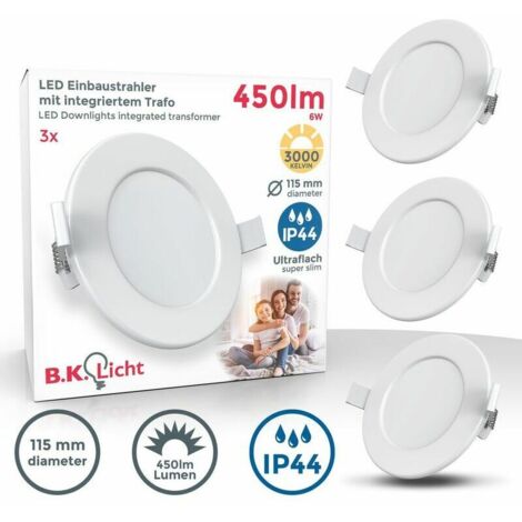 LED recessed spotlights bathroom spotlights recessed spotlights ultra flat lamp ceiling spotlights IP44 3x