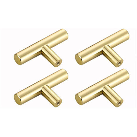 4 Pcs Door Knobs, T Bar Single Hole Handle, Vintage Furniture Knob Pulls, for Dresser, Cabinet, Furniture, with Matching Screws (1/5)