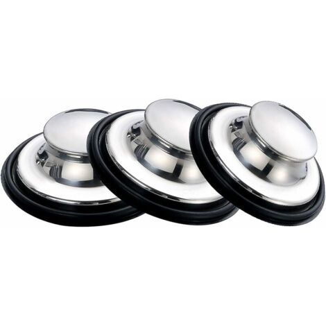 Sink Plugs, Stainless Steel Kitchen Sink Plug, 3.35 &39&39 Wide and Wide Edge (85mm) diameter (pack of 3) (1/5)