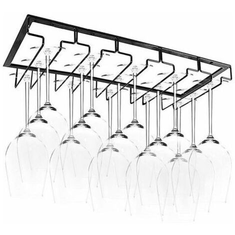 LOST Hanging Glass Rack - Wine Glass Rack with 5 Rails for 10-15 Glasses, 50 x 22.5 x 5.5 cm (1/5)