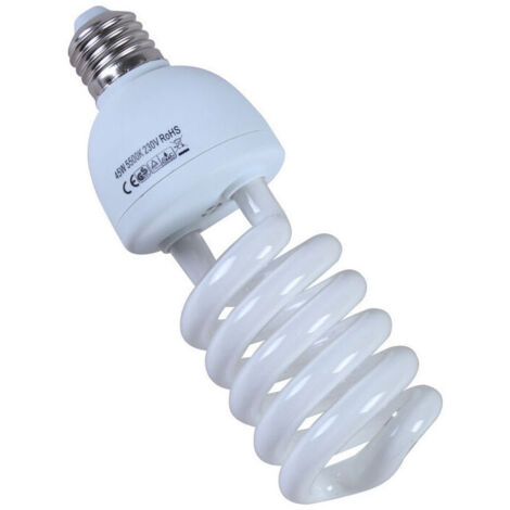 UVB Bulb Compact Fluorescent Reptile Bulb for Tortoise Lizard Succulent Plants Enhance D3 Synthesis Increase Calcium Absorption 45W 220-240V E27 (1/3)