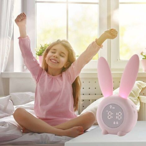 Children's Alarm Clock for Kids, Children's Alarm Clocks for Girls and Boys Bedroom, Children's Night Light, 5 Ringtones, Touch Control and Rechargeable Alarm Clock for Kids (1/5)