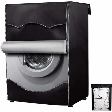 Front Loading Washing Machine Protective Cover - Waterproof, Dustproof (XL(60x64x85CM) Black (1/3)