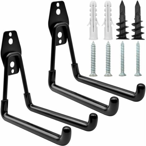 2pcs Garage Hooks Metal Double Wall Hooks Garage Hook Holder for Hanging Garden Tools (1/5)