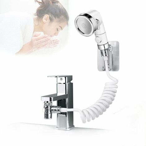 Basin mixer Shower set for washbasin, multi-function shower, hand shower, faucet filter Suitable for washbasin or clean washbasin Internal thread 23-24mm External thread 22mm (1/5)