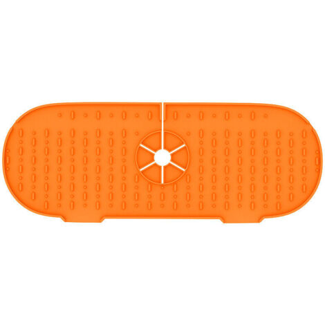 Splash Guard for Water Faucet, Absorbent Silicone Mat for Kitchen, Anti-Drip Work-Orange 1452CM (1/5)