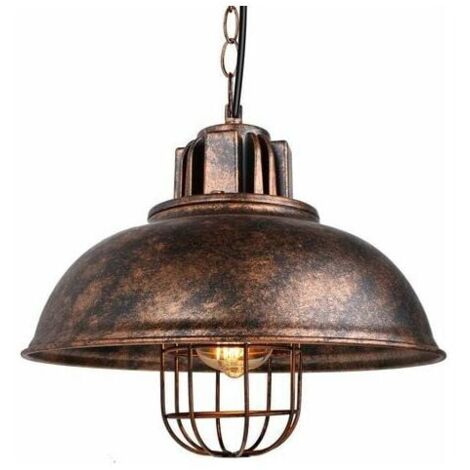 Industrial Pendant Lamp Ø33cm Industrial Chandelier Ceiling Lamp Metal Shade Decoration Lighting E27 for Living Room Kitchen Bar Loft(Copper Rust) (1/5)