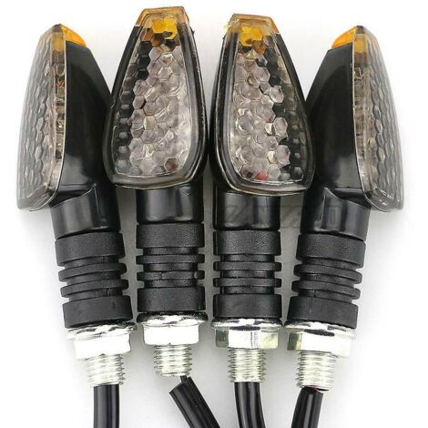 4pcs/set Universal Motorcycle Led Turn Signal Lights Long Short Blinkers Turn Signal Lights Amber Color Accessories (1/5)