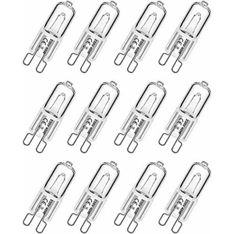 G9 Light Bulb 40w 230V Dimmable Warm White, G9 Halogen Light Bulb 300°C Tolerance, G9 Oven Light Bulb for Microwave Oven Stove Ceiling Lights, Pack of 12 (1/5)