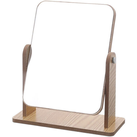 Vanity Makeup Mirror with Natural Bamboo Stand, 8 Inch 1X/3X Magnification Double Sided 360 Degree Swivel Magnifying Mirror (1/5)