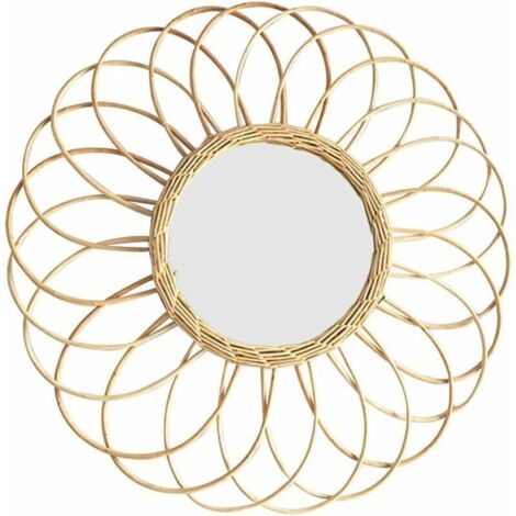 Wall mirror rattan lace mirror round mirror decorative mirror suitable for apartment children's room children's room (1/5)