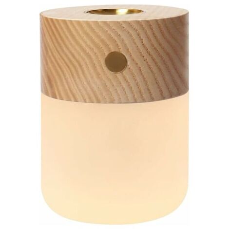 Portable Essential Oil Diffusers, Wooden Aromatherapy Diffuser with Warm Light, Battery Operated Essential Oil Diffuser for Home (1/5)