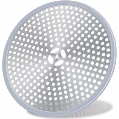 Shower Drain, Hair Filter, Shower Plug Filter, Anti Hair Shower Grid, Drain Cover Sink Filter, Hair Catcher Shower Drain - Silver Stainless Steel and Silicone