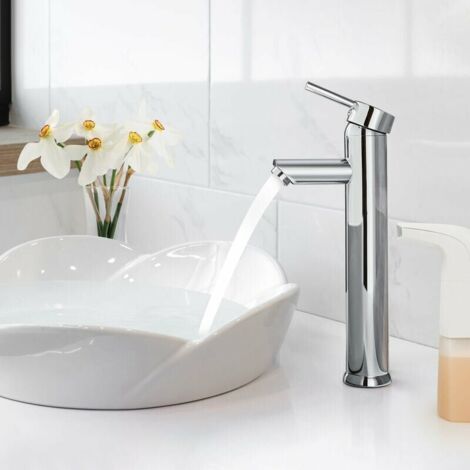 High Brass Basin Mixer Tap, Bathroom Faucet, Chrome