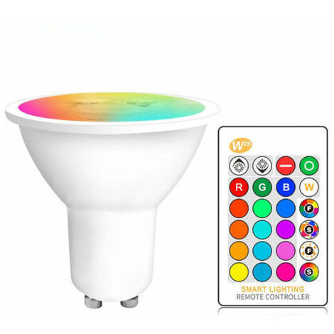 RGB+Warm White 2700K Dimmable LED Spot Light Bulb with Color Changing 12 Bands with Remote Control Suitable for Recessed Wall, Track and Ceiling Lights [Energy Class A++] (1/5)