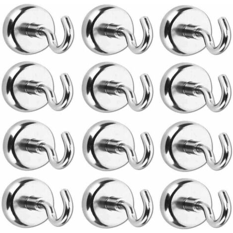 Magnetic Hooks with Neodymium Magnets Very Strong Hooks for Kitchen, Bathroom, Bedroom, Garage, Locker, Office, Fridge, Key Holder (1/5)