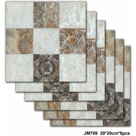 6 PCS 20 x 20cm Non-slip Self-adhesive Tile Wallpaper Bathroom Kitchen Deco Wall Staircase (E type) (1/5)