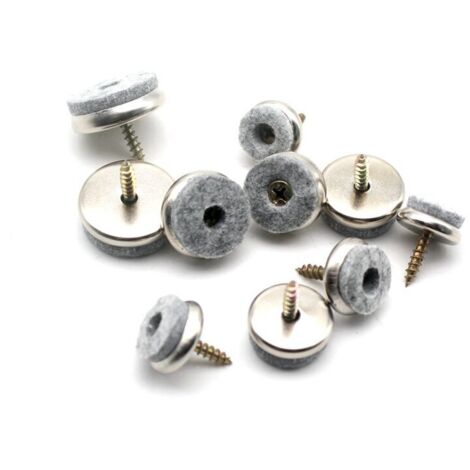 Furniture Glides - 32 Pack Chair Glides, 28mm Diameter Chair Glides. Furniture Glides With 5mm Thick Felt Pads Are Ideal Chair Leg Protection, With Easy Installation By Screws (1/5)